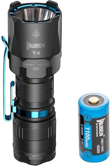 Wuben Flashlight LED IP68 with Maximum Brightness 850lm Black