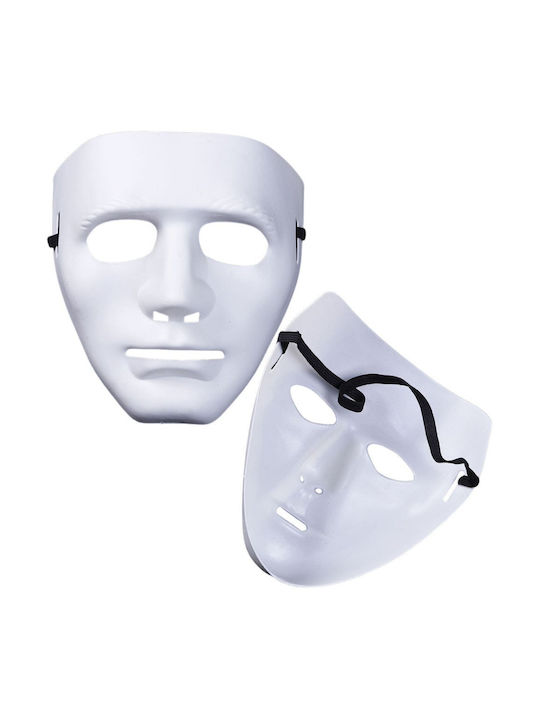Anonymous Carnival Halloween Mask On Elastic White Red