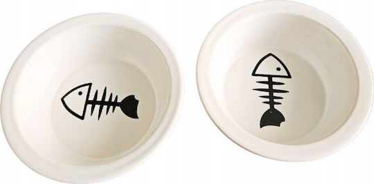 Barry King Ceramic Bowl Food for Dog & Cat 12cm in White Color