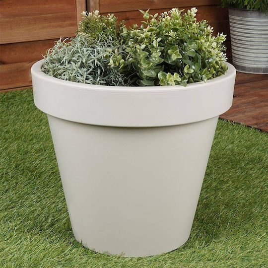 Vilde Pot Plastic Beige 35x35cm.