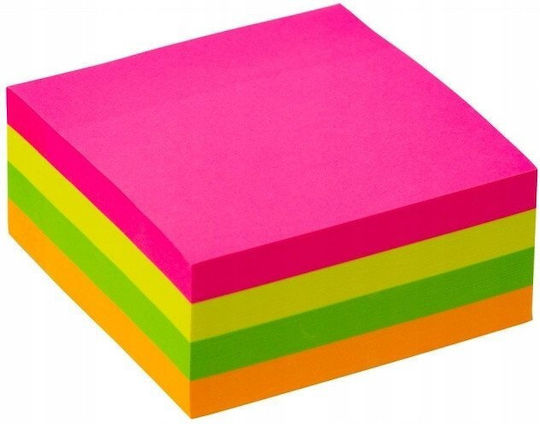 Q-connect Self-adhesive Sticky Notes 76x76mm 1x400 Sheets 4 Colors Neon