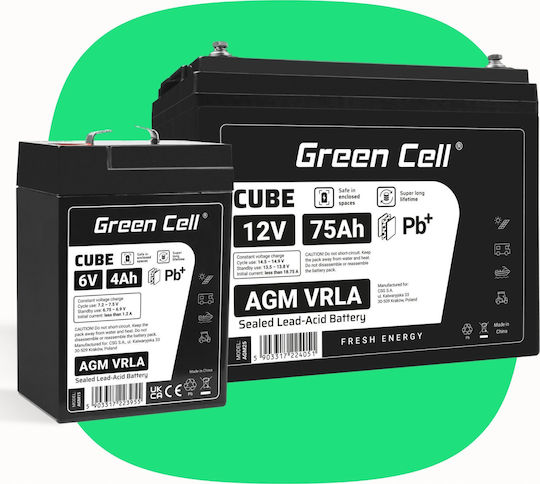 Green Cell Μπαταρία UPS με Χωρητικότητα 4Ah και Τάση 6V 1τμχ