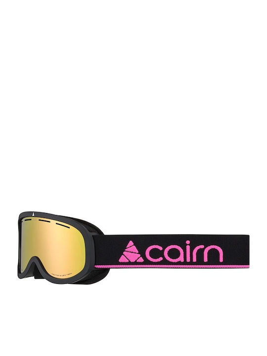Cairn Μάσκα Σκι & Snowboard Ενηλίκων Μαύρη με Φακό σε Μαύρο Χρώμα Cairn Μάσκα Σκι & Snowboard Ενηλίκων Μαύρη με Φακό σε Μαύρο Χρώμα