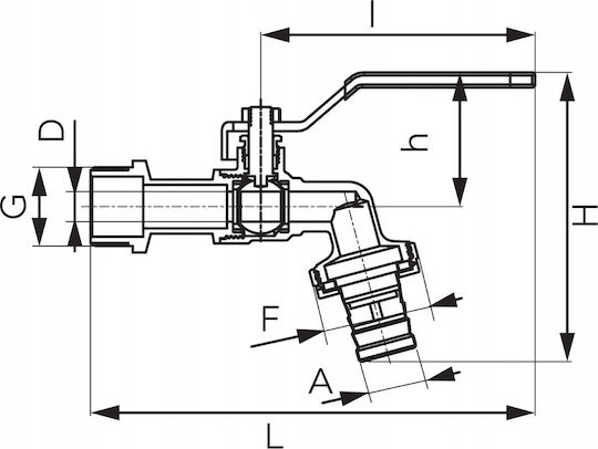 Ferro Wasserhahn / Schalter 3/8" mit Verbinder
