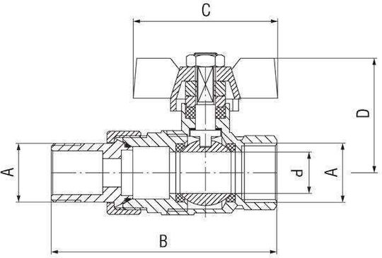 Ferro Wasserhahn / Schalter 3/4"