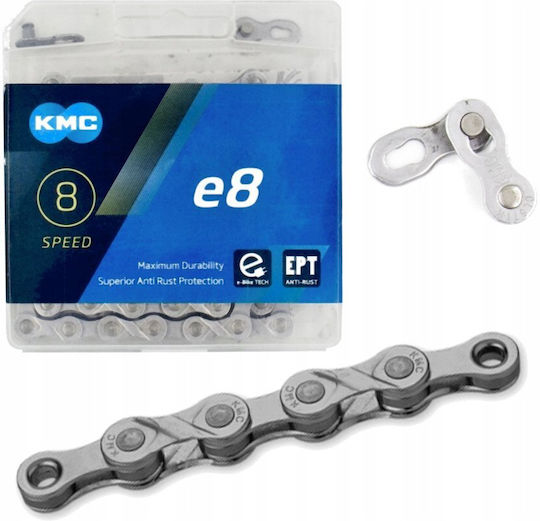 Kmc E8 Turbo Ept 8-Speed 122-Links Bicycle Chain