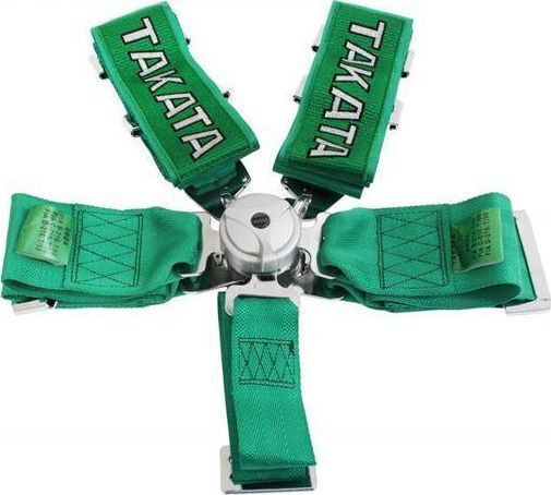 Mtuning_f 5-point 3" Green Racing Harness Takata Replica