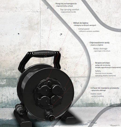 PCElectric 4 Plätze mit Kabel 40m Durchmesser 3 x 1.5mm²