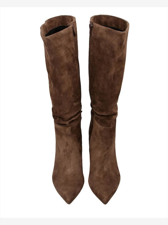 Suede Women's Boots with High Heel CROSTA