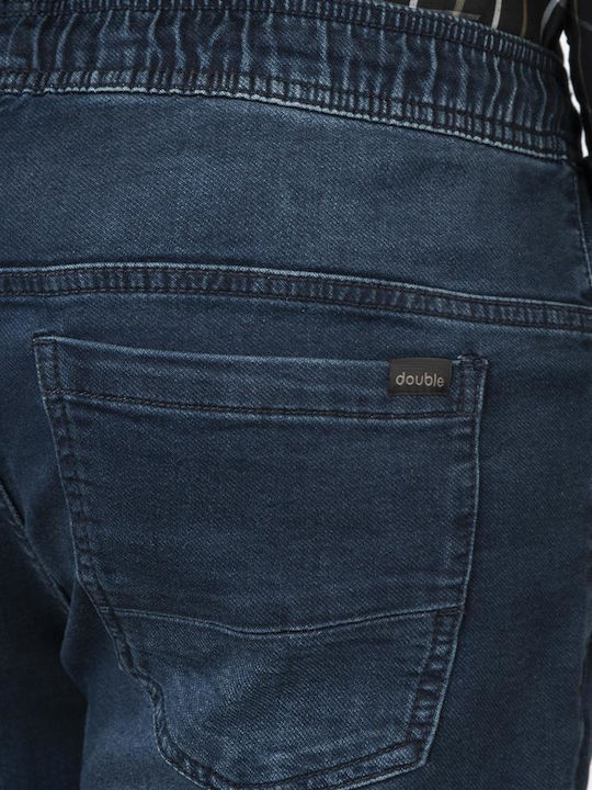 Men's Elastic Relaxed Fit Jeans Pants Blue