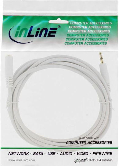 InLine Cablu Audio Jack 3,5 mm Male - 3,5 mm Feminin Alb 10m 99937W