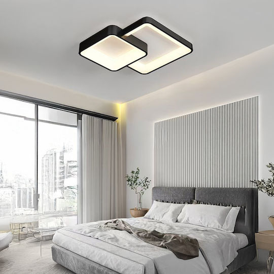 Keskor Plafonieră de Tavan 65buc Neagră cu LED Integrat