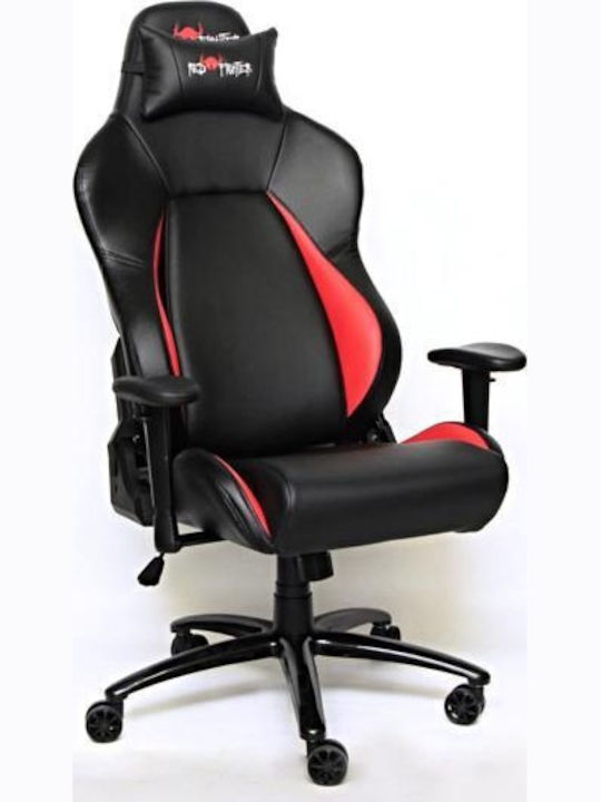 Red Fighter MGRDH02KB000 Καρέκλα Gaming Δερματίνης με Ρυθμιζόμενα Μπράτσα Κόκκινη