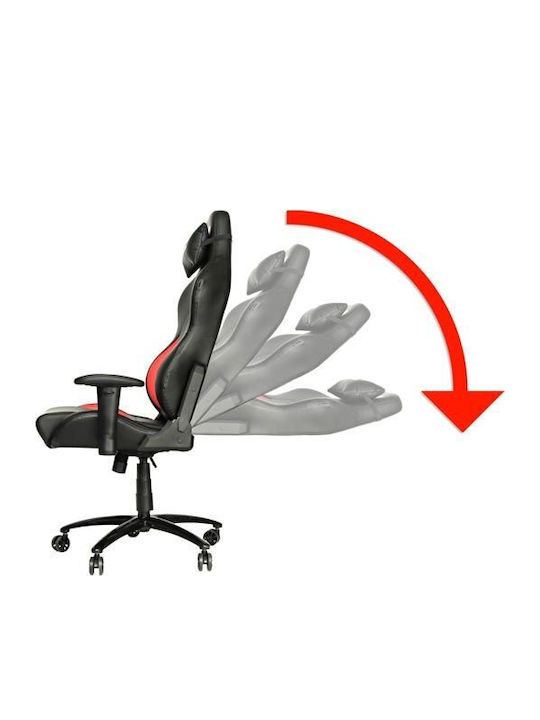 Red Fighter MGRDH02KB000 Καρέκλα Gaming Δερματίνης με Ρυθμιζόμενα Μπράτσα Κόκκινη