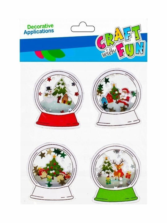 Craft with Fun Χριστουγεννιάτικα Αυτοκόλλητα με Σχέδιο Μπάλες 4τμχ