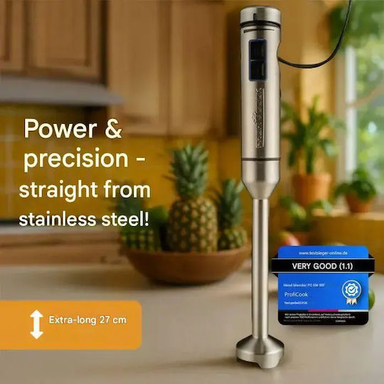 Profi Cook Blender De Mână Cu Tijă Din Inox 1000W Argintiu