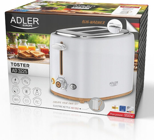 Adler Тостер Двуместен Бял