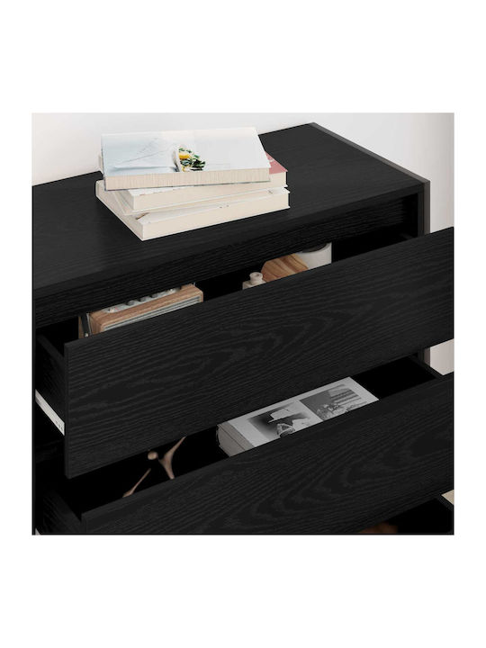 Συρταριέρα Κρεβατοκάμαρας Black Beech, Black 79x36x75.5cm