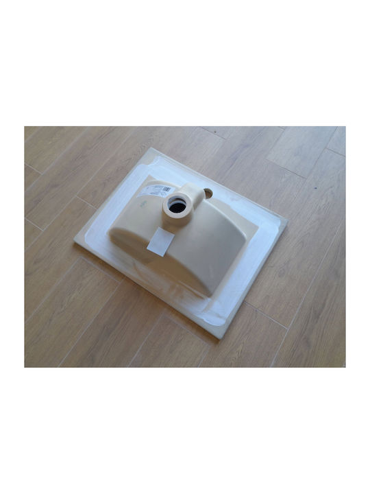 Deftrans Deasupra Blatului Chiuvetă Porțelan 50x50cm Alb