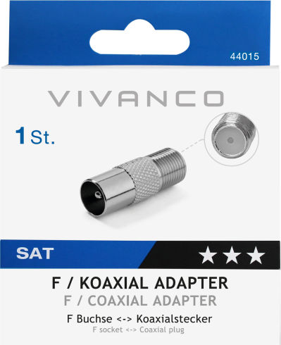 Vivanco Aerial Coax Plug Convertor masculin în feminin 1buc