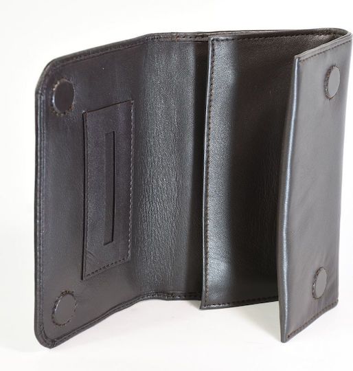 Ginis Leather Tobacco Pouch With Snap Closure Coffee Papers