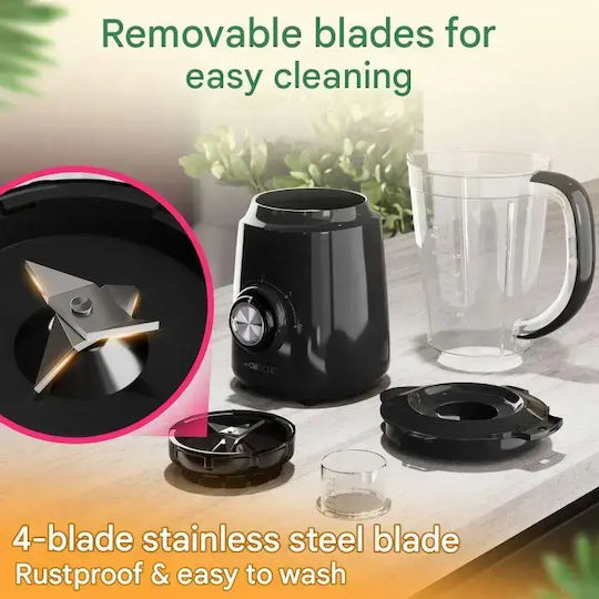 Clatronic Μπλέντερ με Πλαστική Κανάτα 1.5 lt 500W Μαύρο