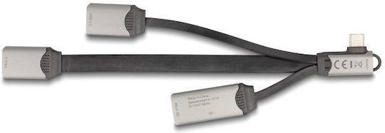 DeLock Hub 3 Porturi USB 2.0 Cu Conectare USB-A Gri