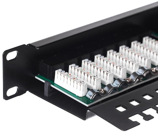 Netrack Patch Panel Unshielded για Rack 19" 24 Θυρών Μαύρο