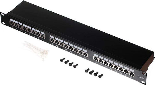 Netrack Patch Panel für Rack 19" 24 Ports Weiß