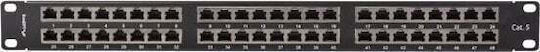 Lanberg Patch Panel Shielded για Rack 1U 19" 48 Θυρών cat5e Μαύρο