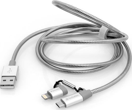 Verbatim Braided USB to Lightning / micro USB Cable Γκρι 1m (48869)