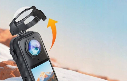 Insta360 X5 Puluz Snap-on Optical Tempered Glass Lens Guard Protective Cover Transparent