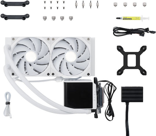 Tryx Panorama 240 Water Cooling System AIO CPU with 2 120mm Fans and ARGB Lighting White