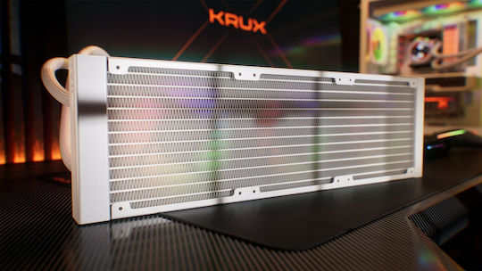 Krux HydroGlance 360 Υδρόψυξη AIO CPU με 3 Ανεμιστήρες 120mm και ARGB Φωτισμό Λευκή