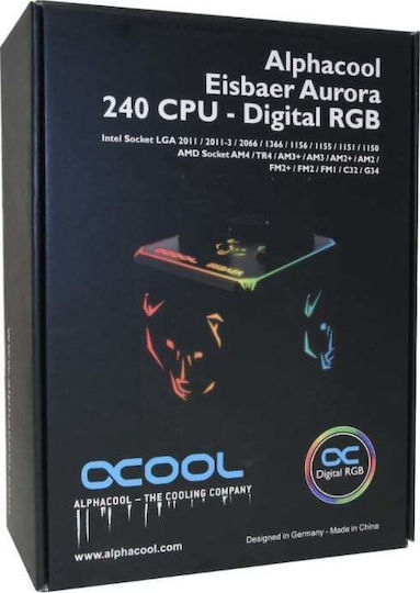 Alphacool Aurora 240 Digital RGB Wasserkühlsysteme AIO CPU mit 2 Lüfterabmessung 120mm