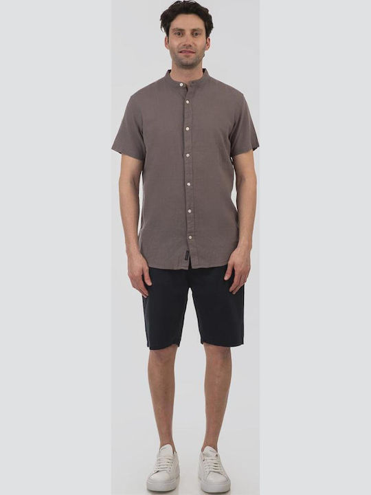 Kurzärmlig Leinen Hemd Gray