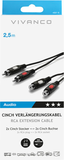 Vivanco Cable 2x RCA male - 2x RCA male 2.5m