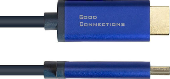 Alcasa Cable DisplayPort male - HDMI male 2m Μπλε