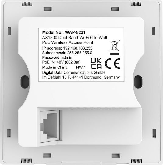 Level One WAP-8231 Access Point Wi‑Fi 6 Dual Band (2.4 & 5GHz)
