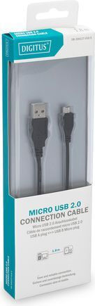 Digitus Regular USB 2.0 to micro USB Cable Μαύρο 1.8m DB-300127-018-S 1τμχ
