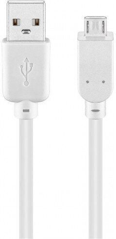 Goobay Regular USB 2.0 spre micro USB Cablu Alb 3m (96194) 1buc