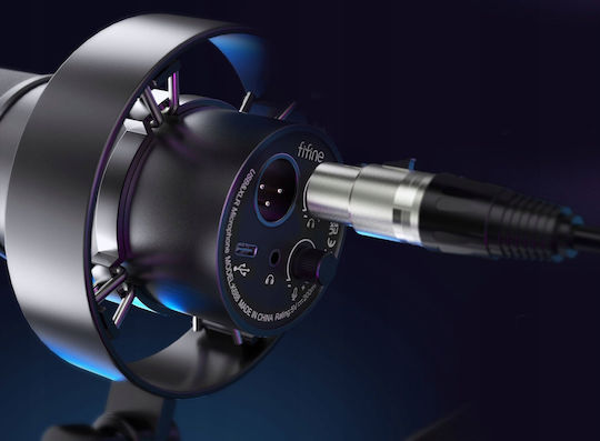 Fifine T688 Δυναμικό Микрофон XLR / USB Шоково монтиран в Черен Цвят