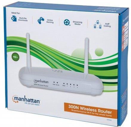 Manhattan 300N Wireless Router Wireless Router cu 4 Porturi Ethernet