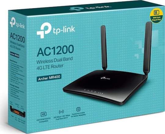 TP-LINK Archer MR400 v4.20 Wireless 4G Router Wi‑Fi 5 with 3 Ports