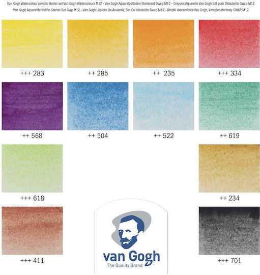 Set 12 Watercolour Pencils Van Gogh Talens