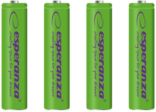 Esperanza Επαναφορτιζόμενες Μπαταρίες AAA Ni-MH 1000mAh 1.2V 4τμχ Green