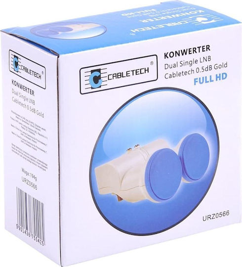 Cabletech LNB Twin (2 Εξόδων) με Χαμηλό Όριο Θορύβου 0.5dB