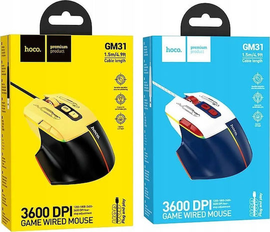 Hoco GM31 Ασύρματο Gaming Ποντίκι 3600 DPI Λευκό