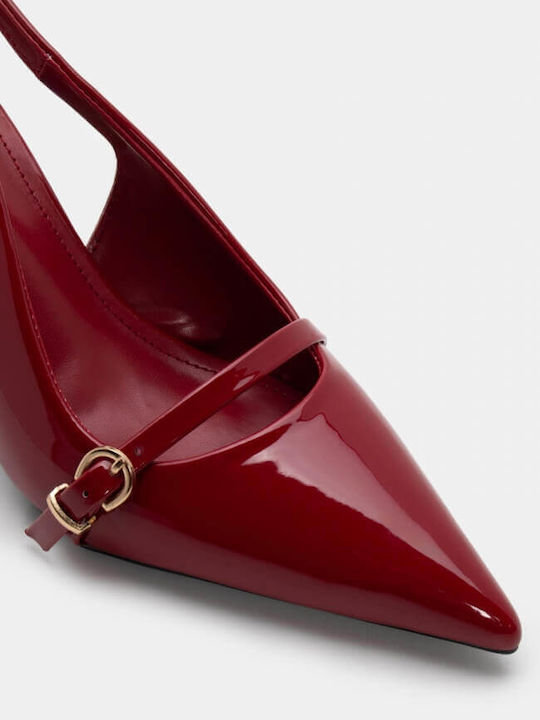 Pumps mit Riemchen Burgundisch