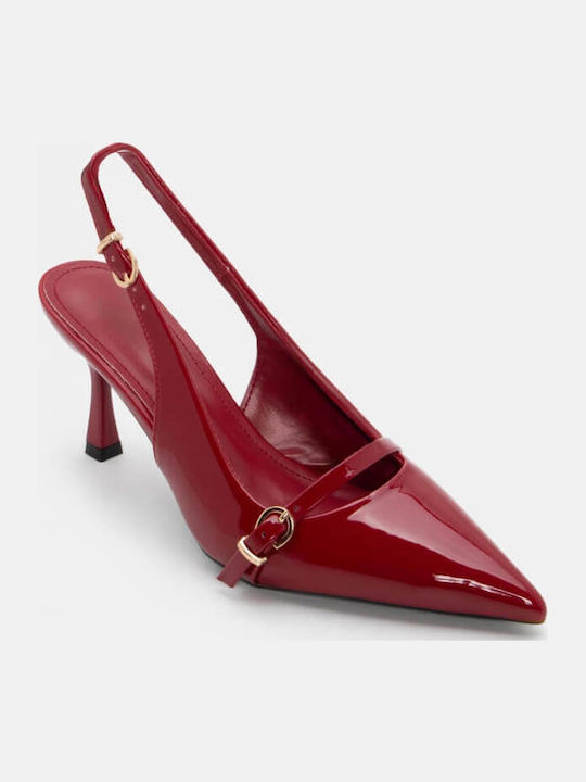 Pumps mit Riemchen Burgundisch